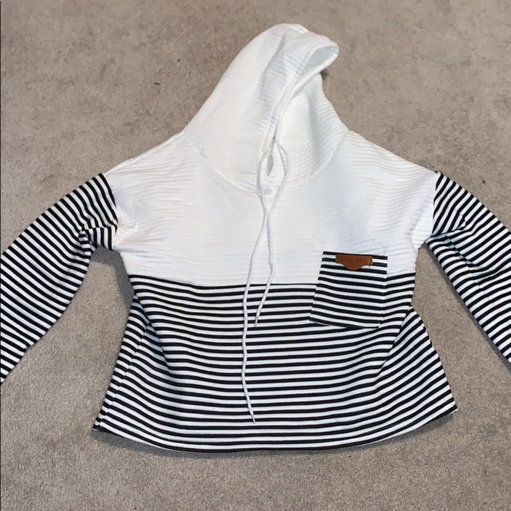 Stripes cropped sweatshirt